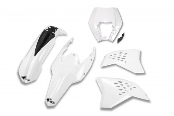 Plastic kit / With headlight Ktm - white 047 - REPLICA PLASTICS - KTKIT520-047 - UFO Plast