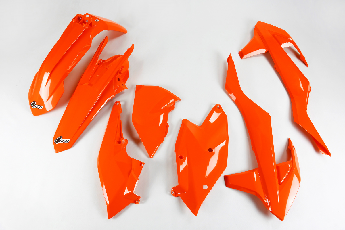 Plastic Kit neon orange for Ktm EXC 125/XC W125 - EXC 150/XC W150 / XC W150TPI - EXC 250/XC W250 - EXC-F 250/XCF W250 - EXC ....