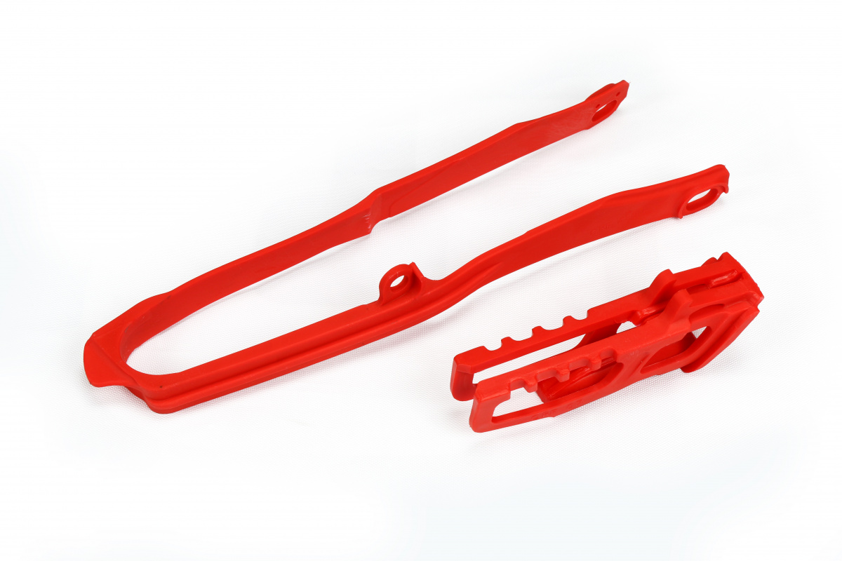 Chain Guide + Swingarm Chain Slider red for Honda CRF 250R - CRF 450R - CRF 250RX - CRF 450RX - REPLICA PLASTICS - HO04690-07...