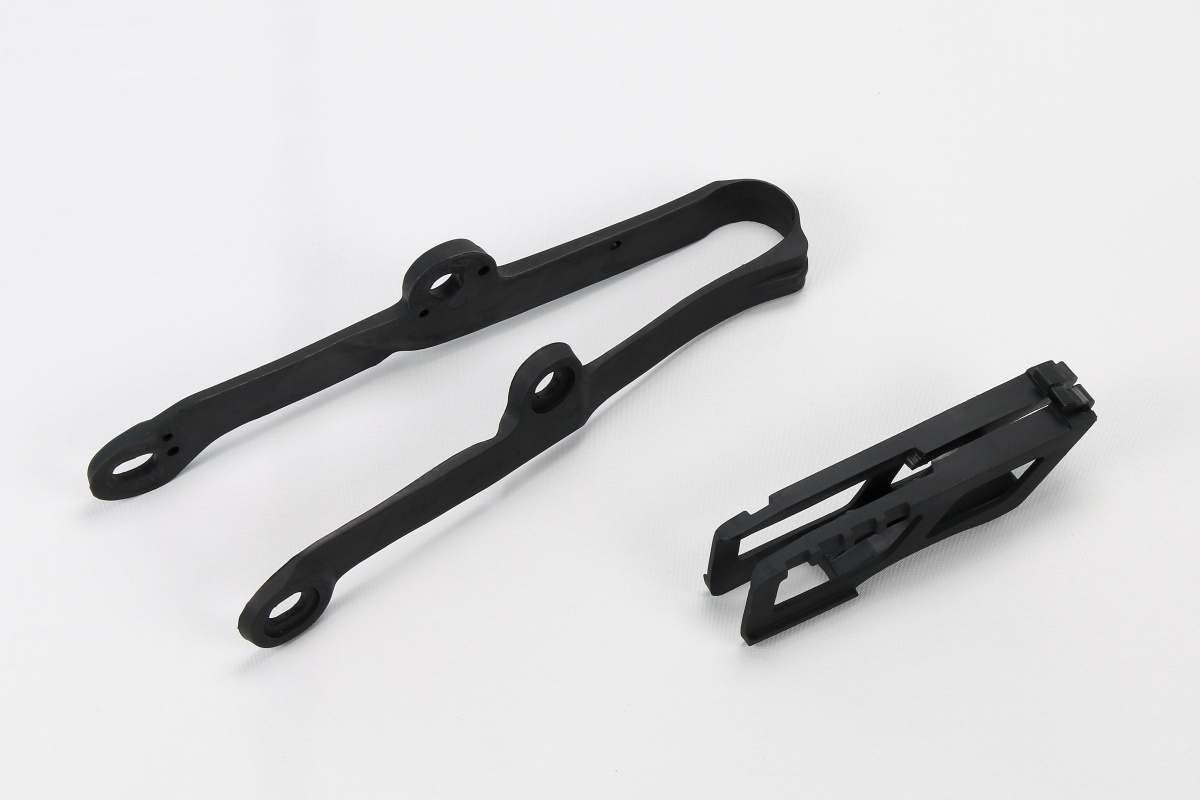 Chain Guide + Swingarm Chain Slider black for Kawasaki KXF 250 (2009-16) - KXF 450 (2009-15) - REPLICA PLASTICS - KA04710-001...