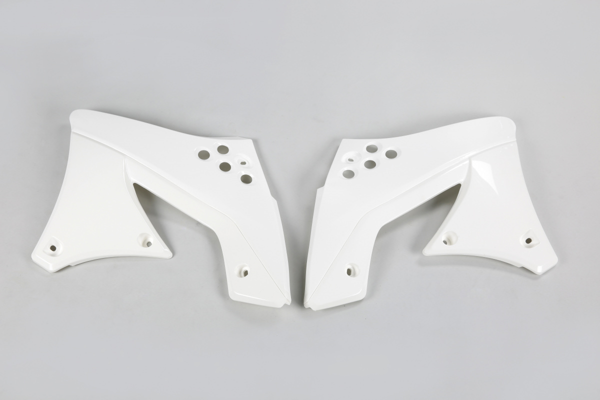 Radiator covers - white 047 - Kawasaki - REPLICA PLASTICS - KA04703-047 - UFO Plast