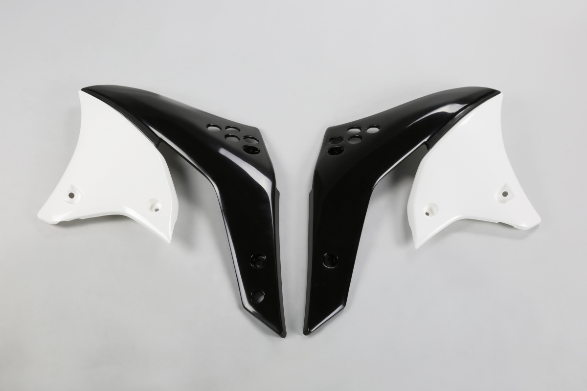 Radiator covers / Black-white - white 047 - Kawasaki - REPLICA PLASTICS - KA03767-047 - UFO Plast