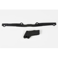 Chain guide+swingarm chain slider - black - Kawasaki - REPLICA PLASTICS - KA03793-001 - UFO Plast