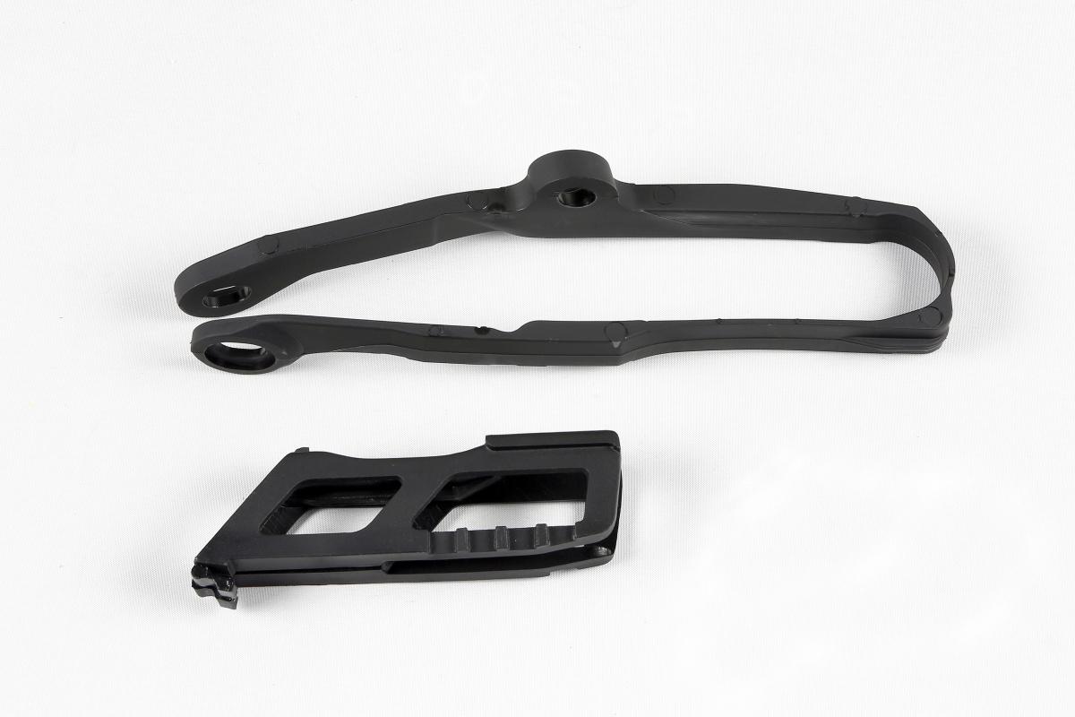 Chain guide+swingarm chain slider - black - Kawasaki - REPLICA PLASTICS - KA04744-001 - UFO Plast