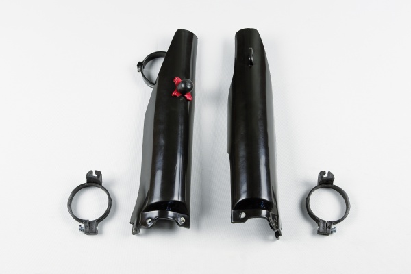 Fork slider protectors + quick starter - black - Suzuki - REPLICA PLASTICS - SU03974-001 - UFO Plast