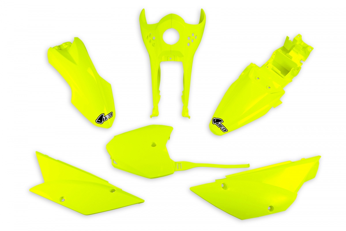 Plastic kit Kawasaki - Neon yellow - REPLICA PLASTICS - KA37003-DFLU - Ufo Plast