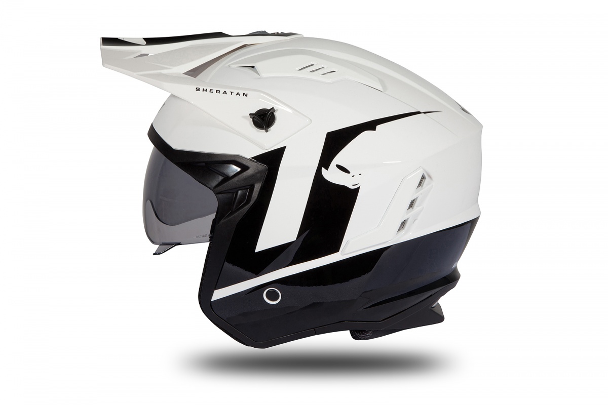 Jet helmet Sheratan white and black glossy - Helmets - HE185 - UFO Plast