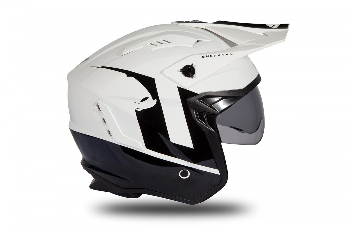 Jet helmet Sheratan white and black glossy - Helmets - HE185 - UFO Plast