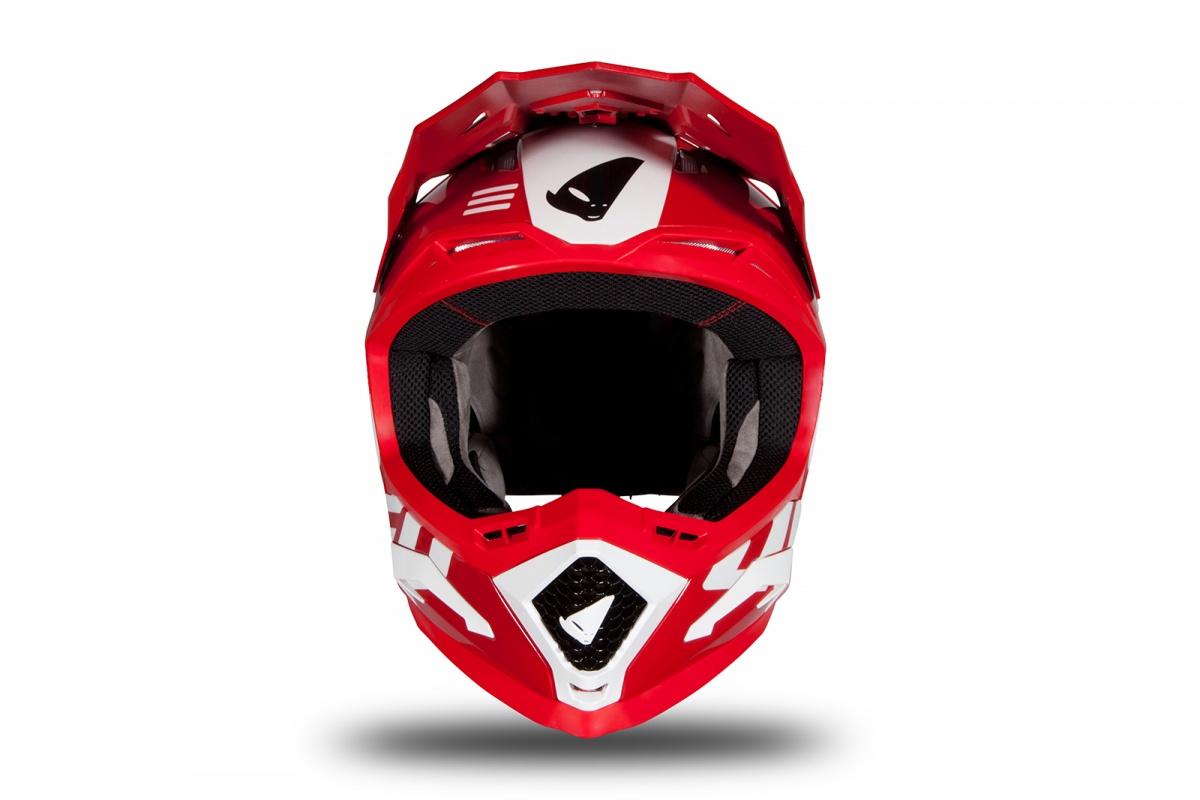 Motocross helmet Echus red and white glossy - NEW PRODUCTS - HE170 - UFO Plast