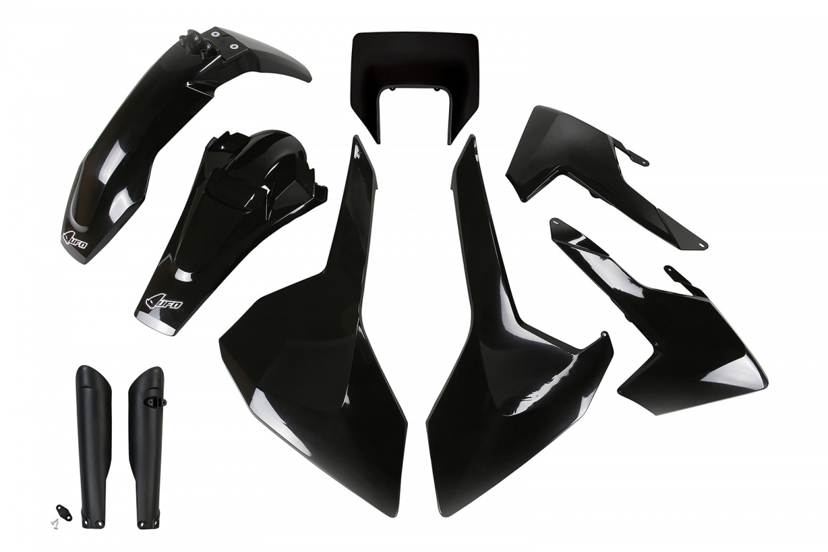 Full Plastic Kit black for Husqvarna TE 250 - TE 125 - FE 250 - TE 300 - FE 350 - FE 450 - TX 125 - TX 250 - TX 300 - REPLICA...