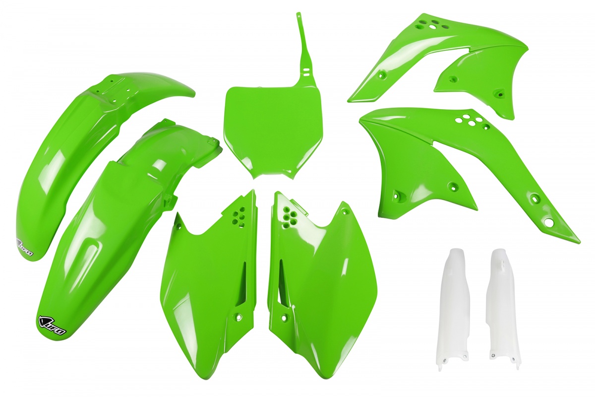 Full Plastic Kit green for Kawasaki KXF 250 (2008) - REPLICA PLASTICS - KAKIT210F-026 - Ufo Plast