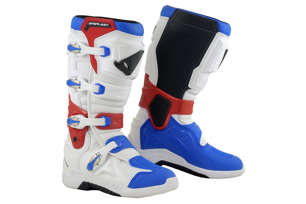 Motocross Xander boots white blue and red - Boots - BO13001-BC - UFO Plast