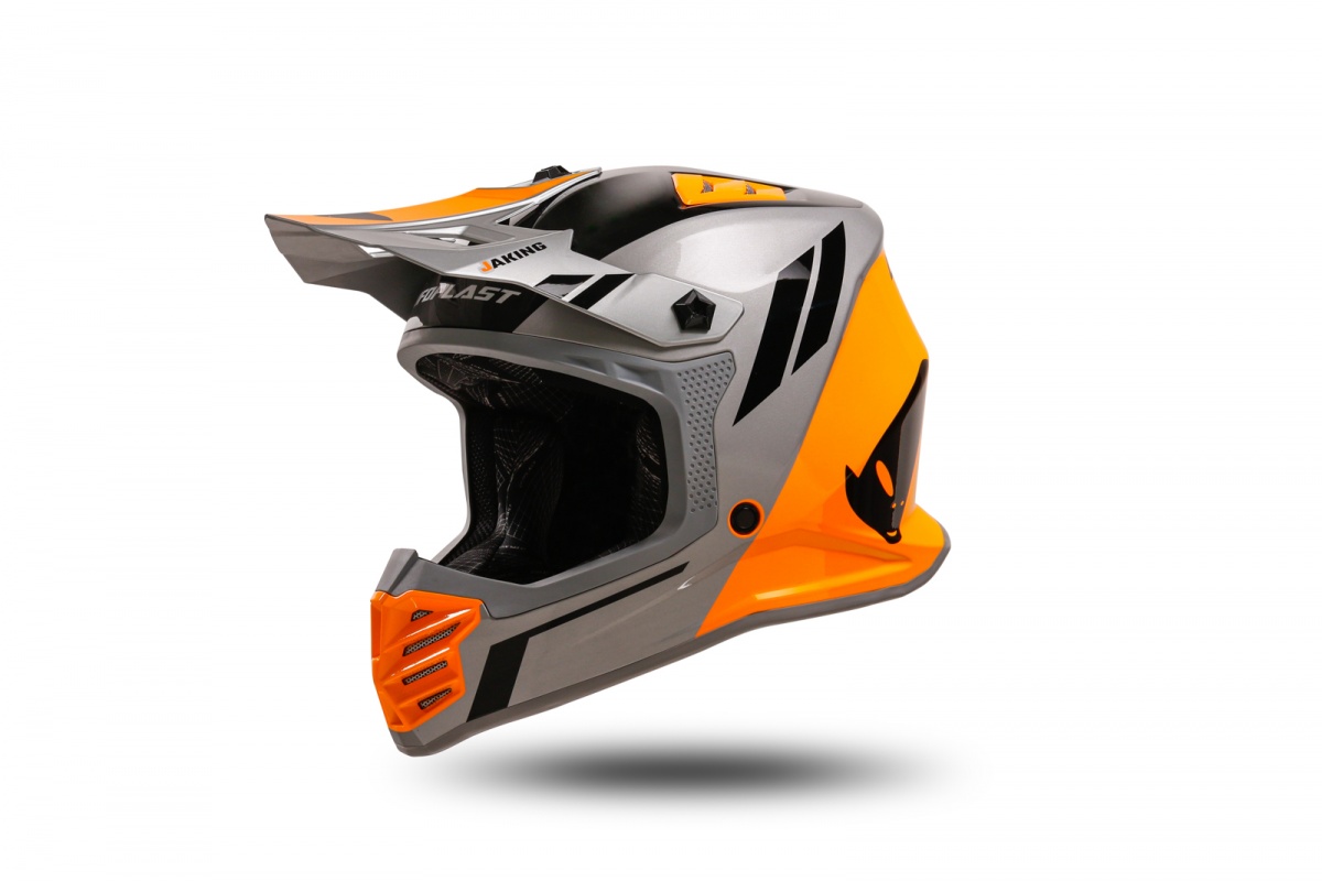 motocross Korey helmet for kids grey and orange - Helmets - HE13600-EF - UFO Plast